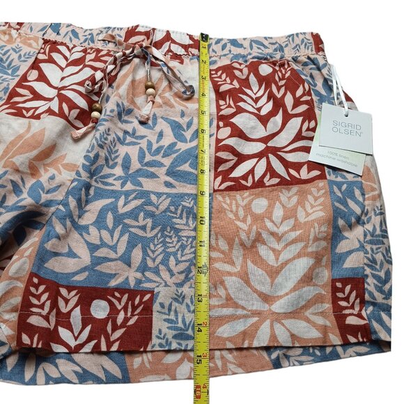 Sigrid Olsen Linen Shorts Size XL Patchwork New NWT - Picture 7 of 11